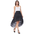 Belle Poque Women Ladies Amelia Steampunk Elastic Waist Ruffled Chiffon Black Color Cake Skirt BP000227-1